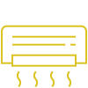 a line drawing of an air conditioner with smoke coming out of it .