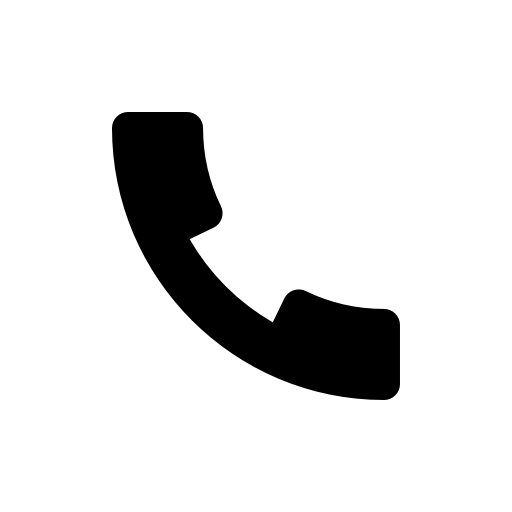 A black silhouette of a phone on a white background.