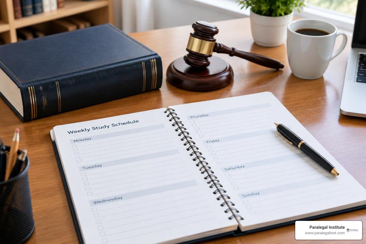 weekly study schedule template for legal coursework
