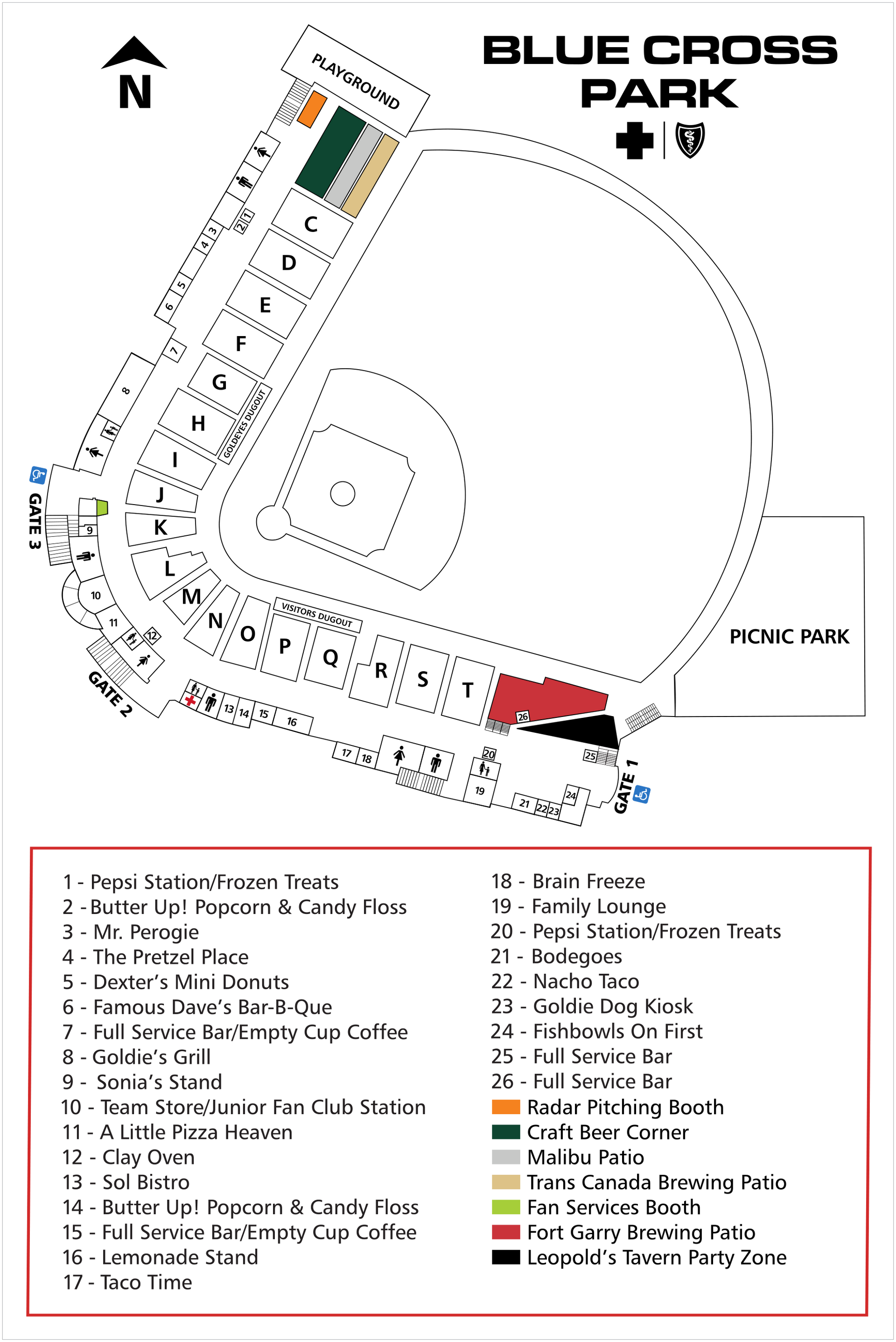 Blue Cross Park - 2026 Map & Directory