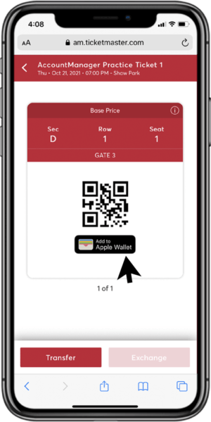 Access Mobile Ticket Step5