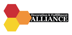Logo for Decoration & Fulfillment Alliance with three overlapping hexagons and text.