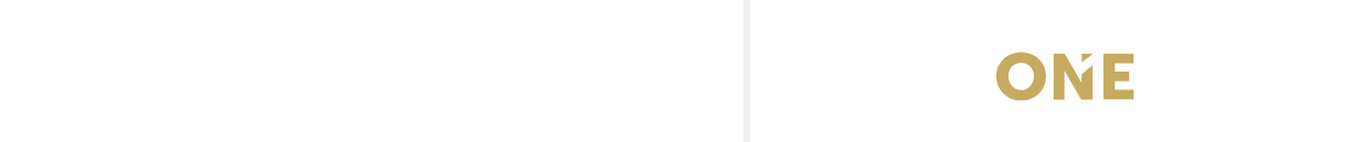 White banner with the gold word “ONE” centered at the top.