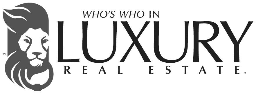 Who’s Who in Luxury Real Estate logo with black lion head and text on white background
