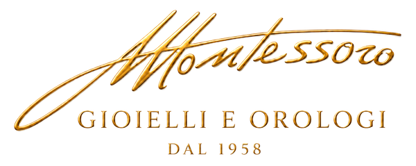 Logo Montessoro Gioielli e Orologi in lettere dorate su sfondo bianco, con la scritta “Dal 1958” sottostante.