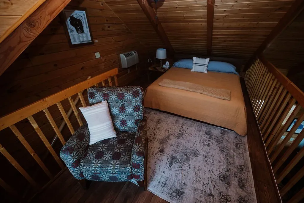 Krueger Cabin Bedroom Top View - Mindoro, WI - High Point Retreats