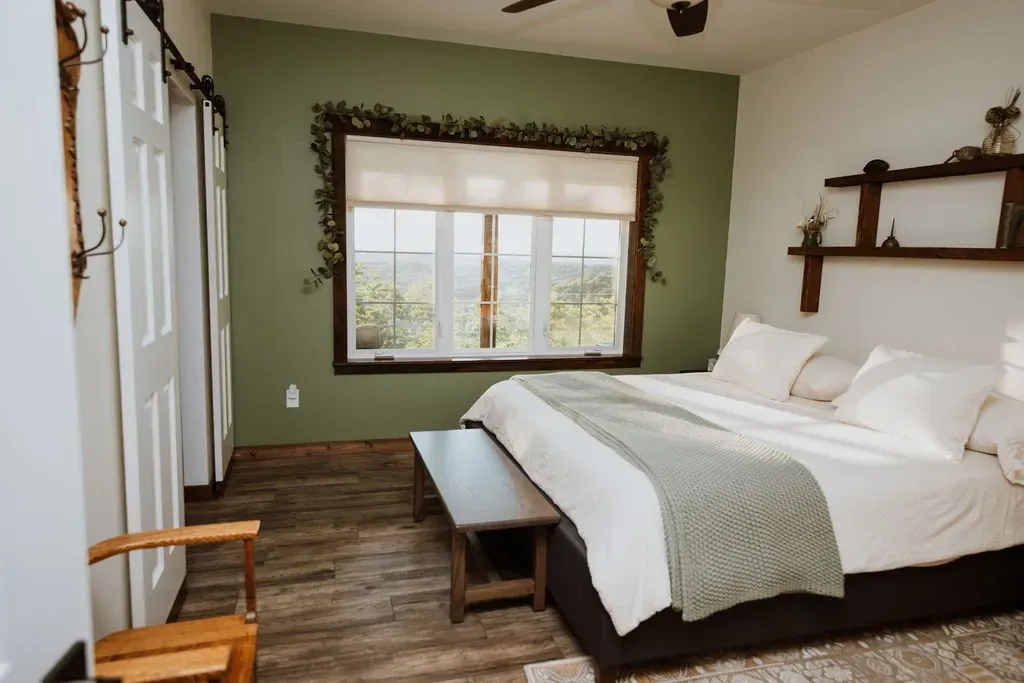 Wanlass Cabin Bedroom Side View - Mindoro, WI - High Point Retreats