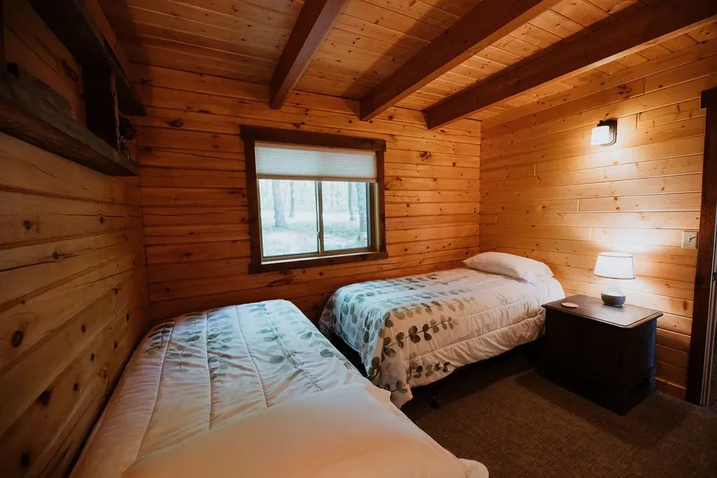 Moss Hill Cabin Bedroom Side View - Mindoro, WI - High Point Retreats