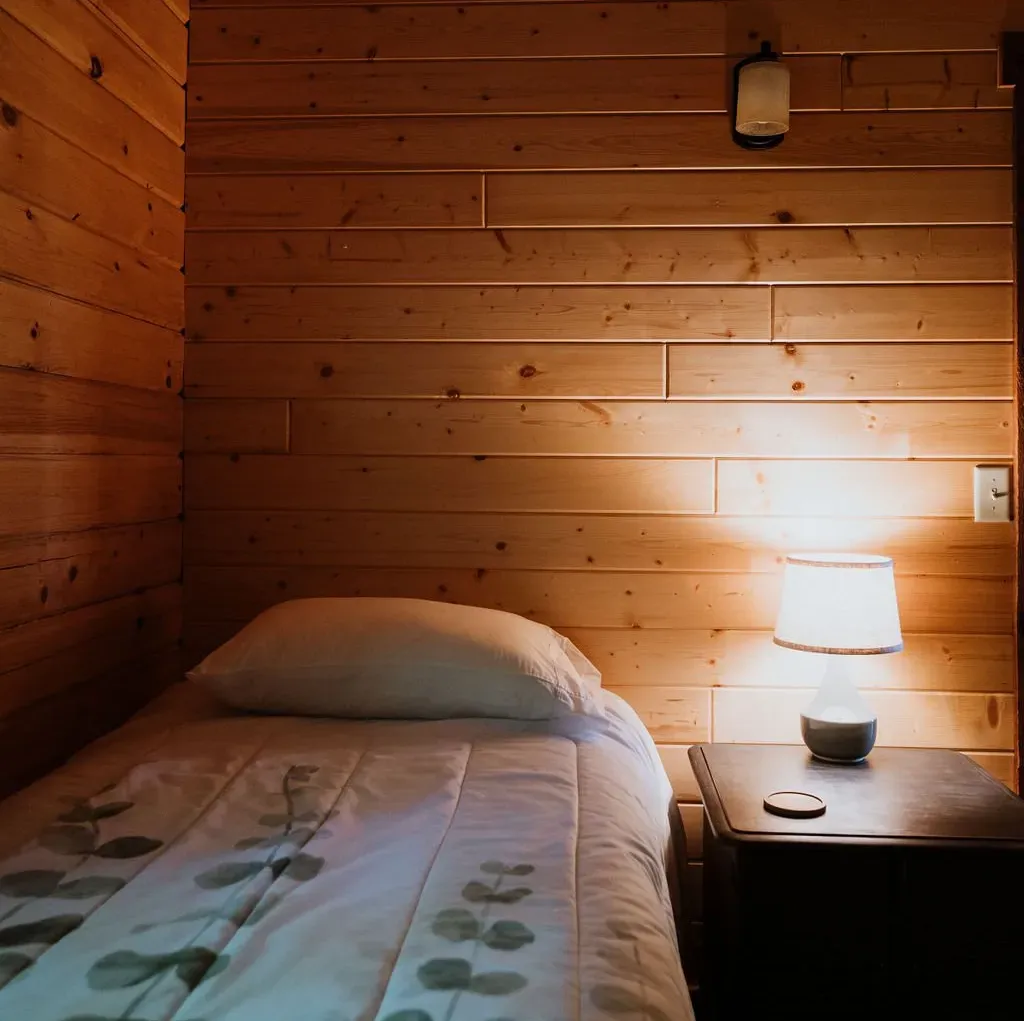 Moss Hill Cabin Bed And Lamp - Mindoro, WI - High Point Retreats