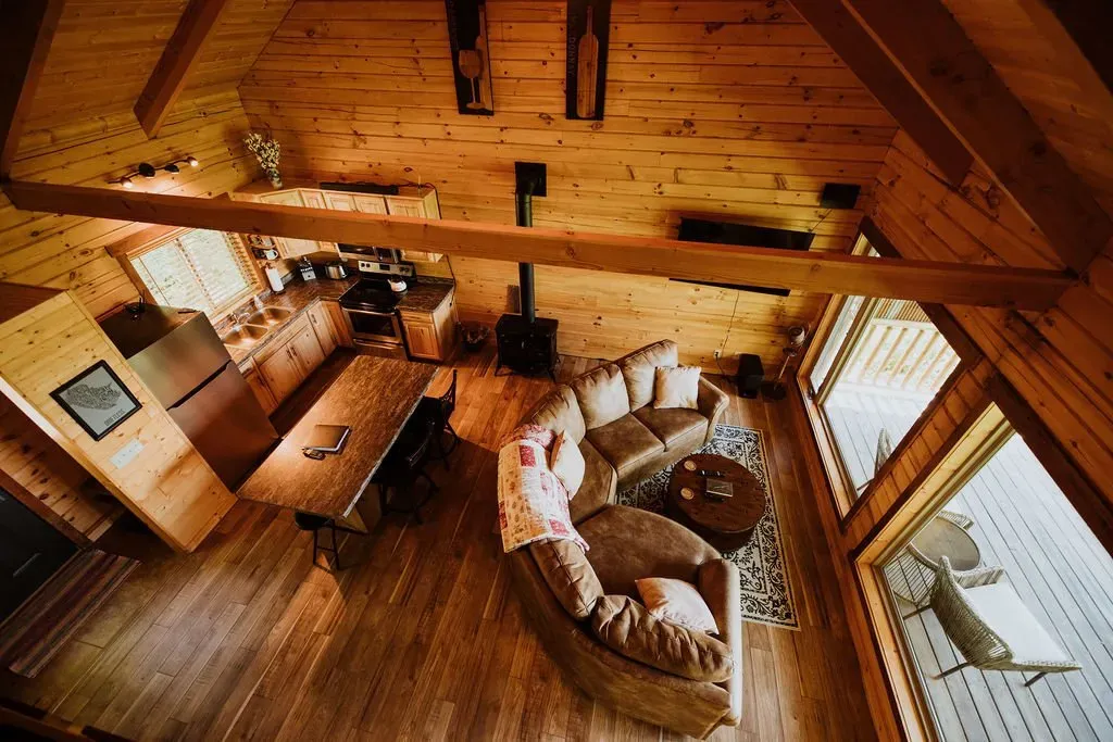 Pine Knob Living Area Top View - Mindoro, WI - High Point Retreats
