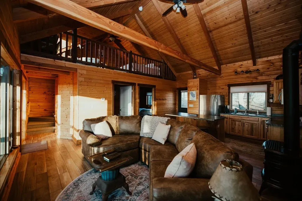Moss Hill Cabin Living Area - Mindoro, WI - High Point Retreats