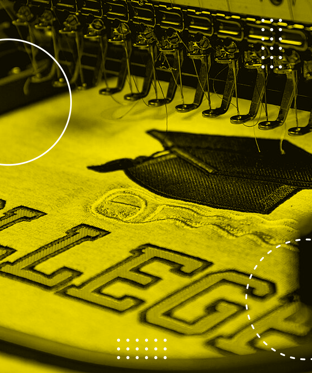 Embroidery machine stitching 