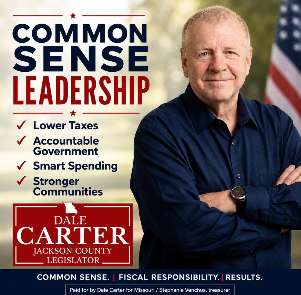 Campaign ad for Dale Carter with “Common Sense Leadership,” promises on taxes, spending, and communities.