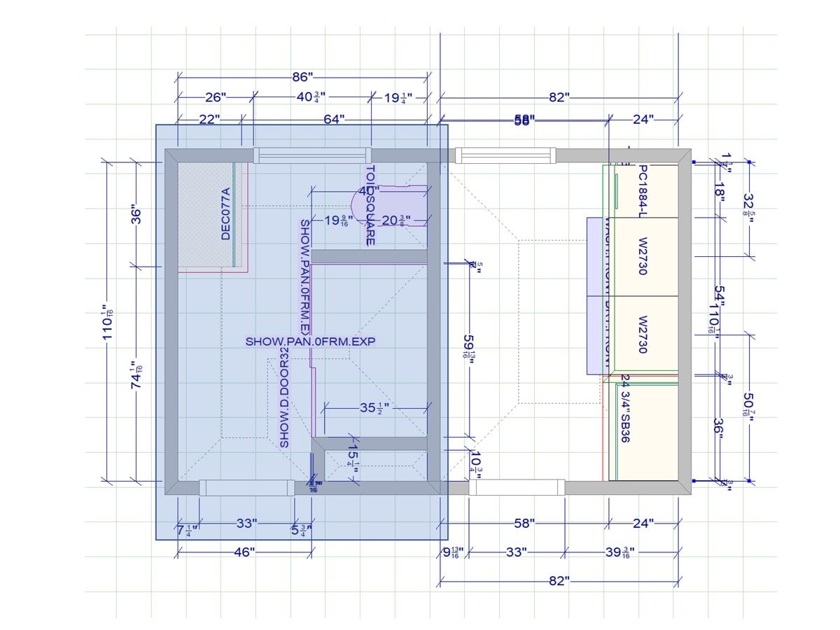A blueprint of a room with measurements on it
