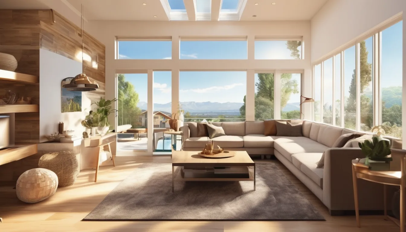 A living room with a large sectional couch and a coffee table