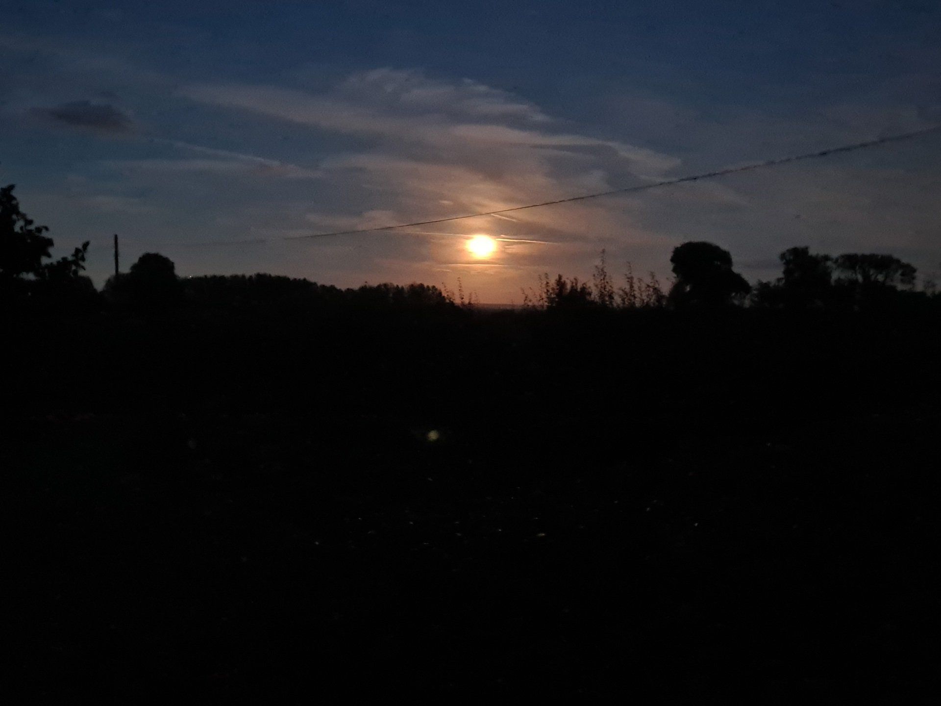 a sunset and night