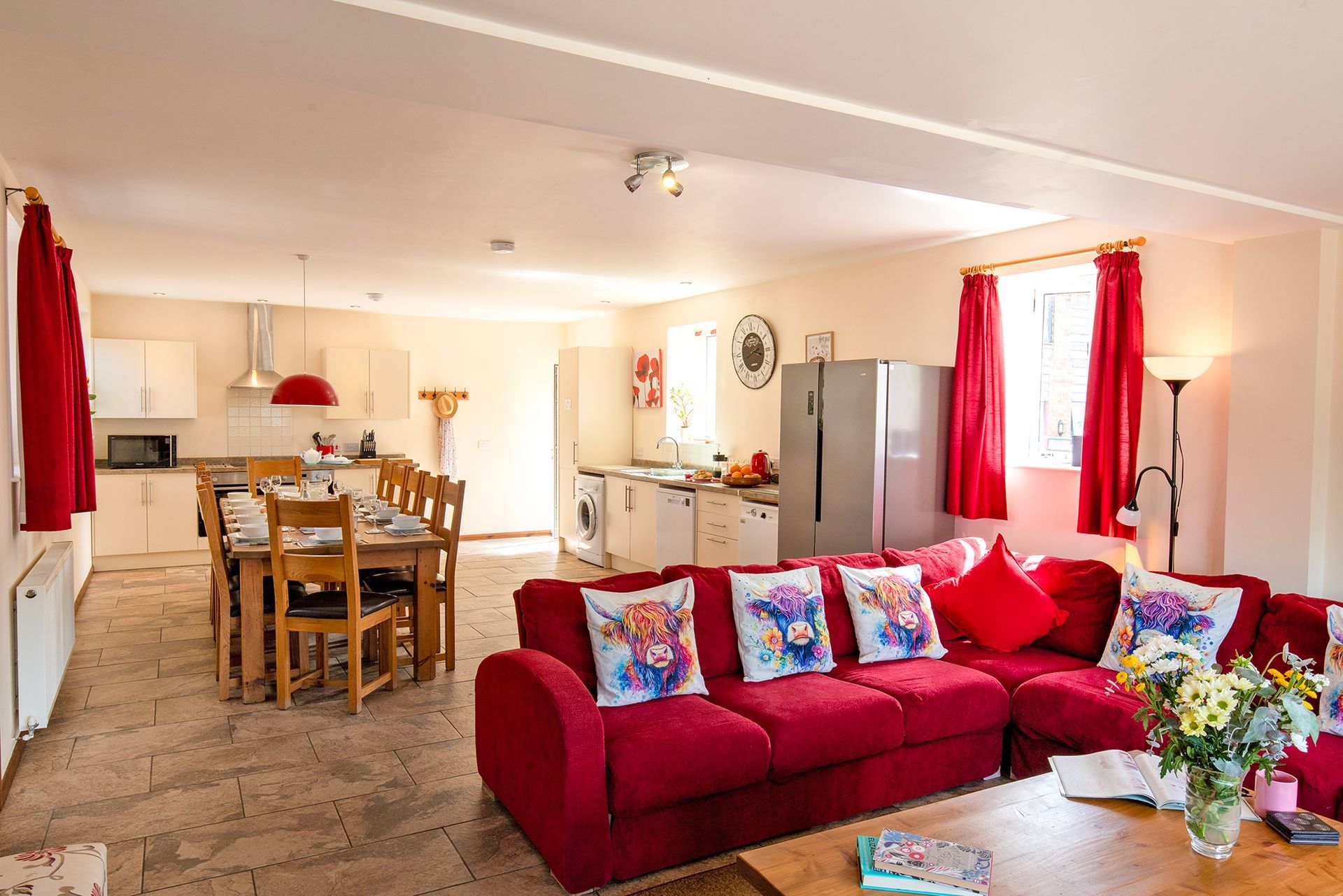Open plan kitchen, dining and sitting area in James's Parlour