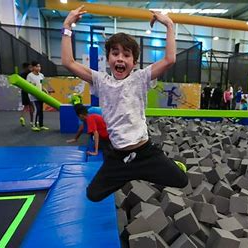 A child on a trampoline at Jump in