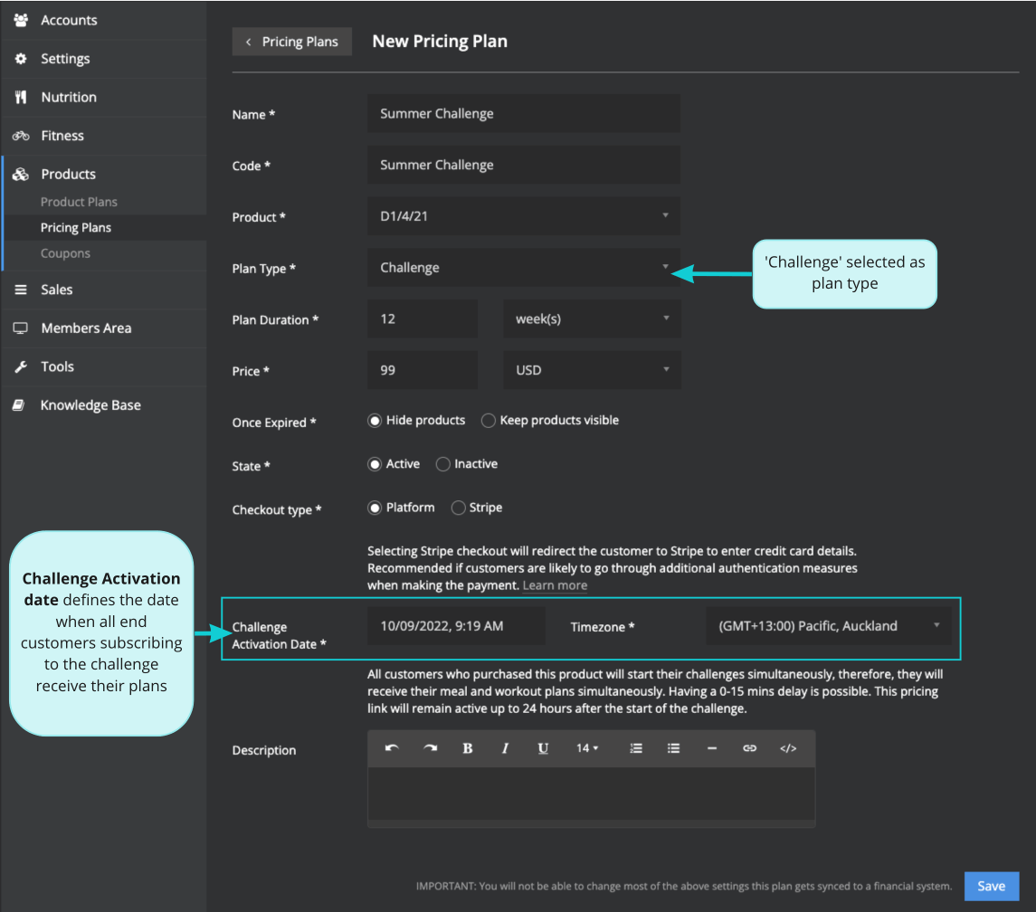 Creating a Challenge