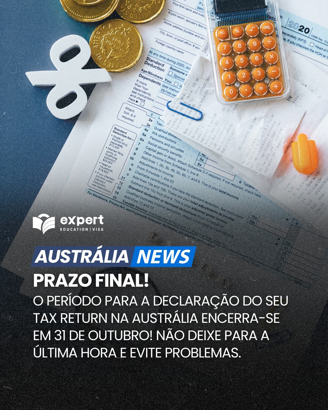 Uma calculadora e uma tesoura em cima de um pedaço de papel que diz notícias da austrália