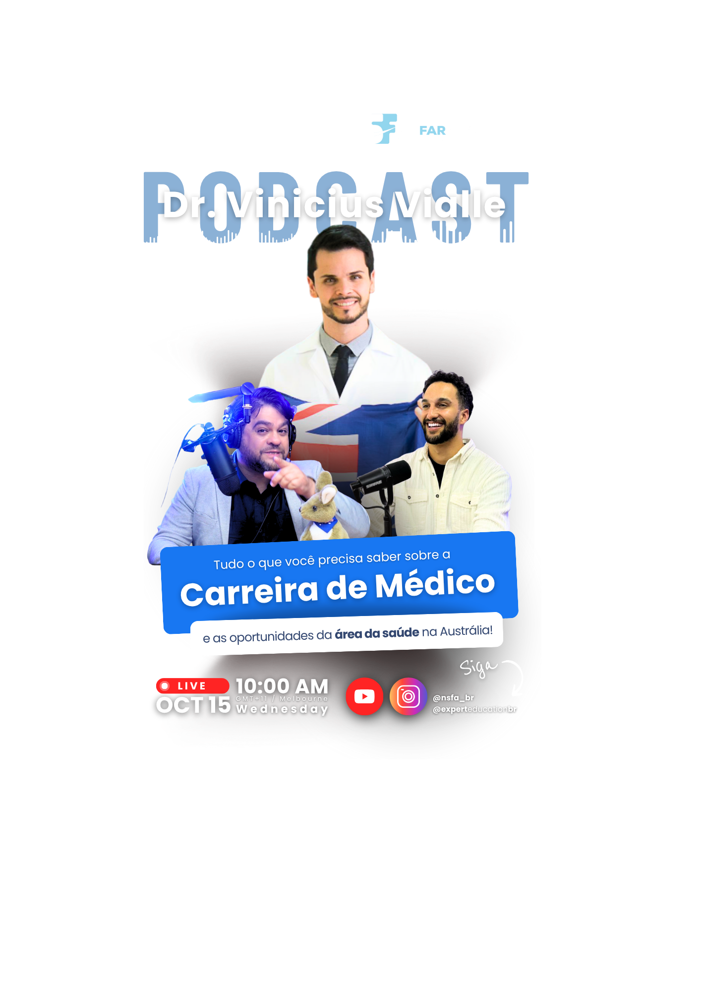 Imperdível! Live Podcast sobre Medicina na Austrália 