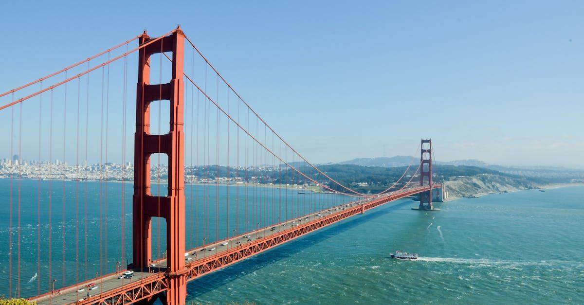 Uma vista aérea da ponte Golden Gate em São Francisco.
