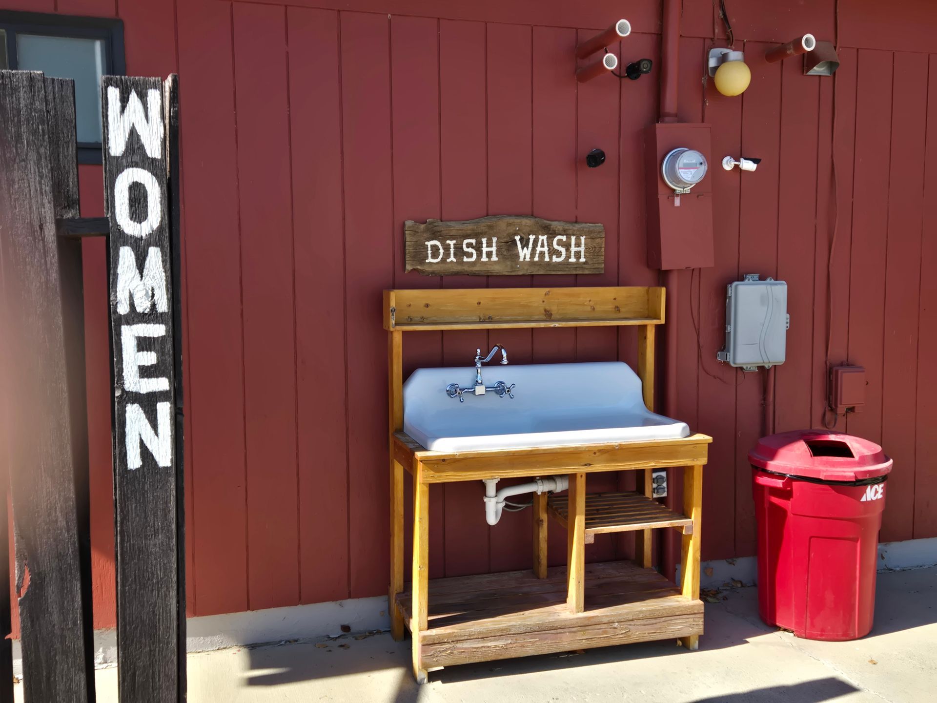 A wooden sink and 