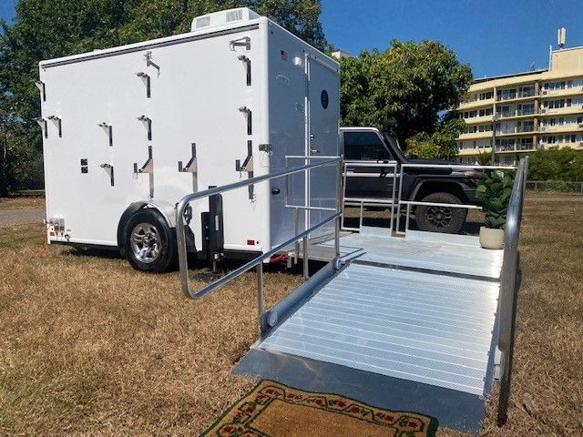 Portable Toilet with Wheelchair Ramp — Ecotreat Solutions NT in Winnellie, NT