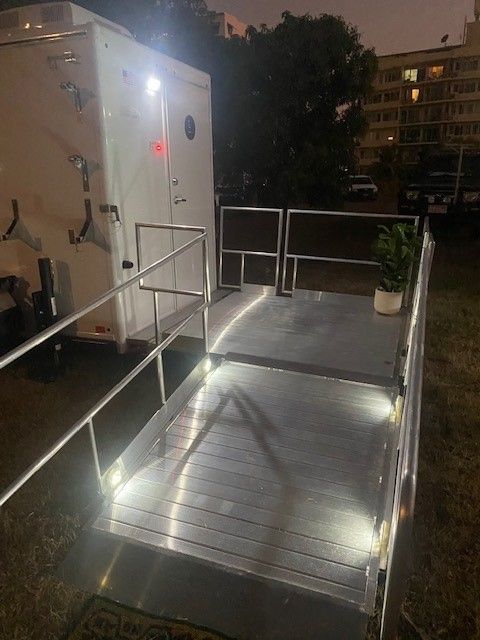 Nighttime View of an Accessible Restroom Featuring a Ramp — Ecotreat Solutions NT in Winnellie, NT