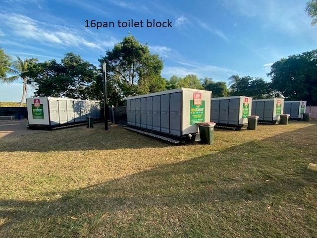 Clusters of Portaloo Trailers Arranged in an Eco-Friendly Manner at Ecotreat Solutions NT