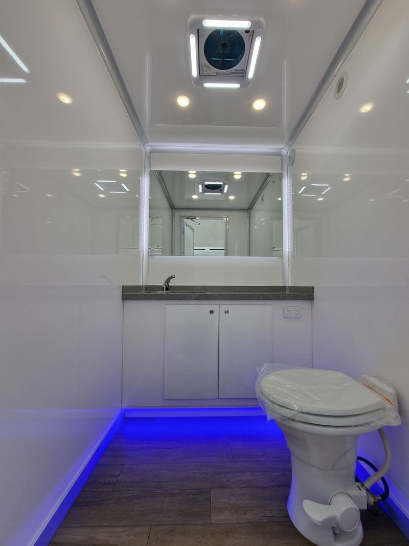 Illuminate Your Bathroom With Our Innovative Toilet Featuring a Soothing Blue Floor Light