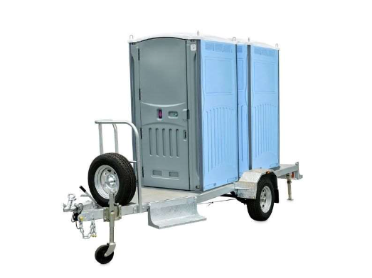 A Blue Portable Toilet Is On A Trailer — Ecotreat Solutions NT in Winnellie, NT
