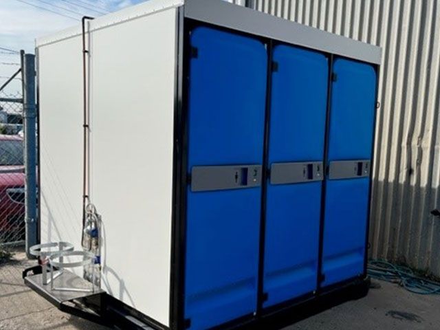 Portable Shower Block With Six Pods for Ecotreat Solutions NT Website — Ecotreat Solutions NT in Winnellie, NT