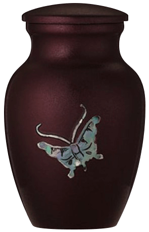 Purple Butterfly Cremation Urn