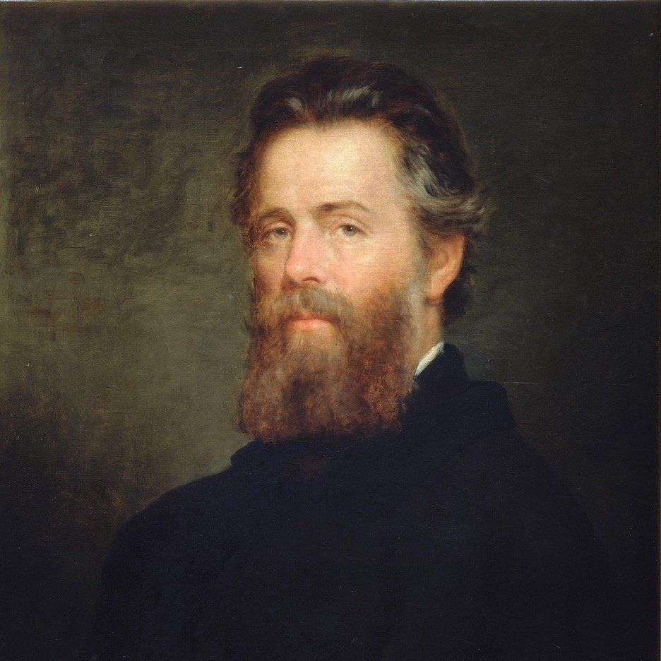 Painted portrait of a bearded man in a dark coat against a muted background