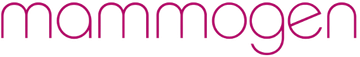 Mammogen logo in pink lowercase text on a white background