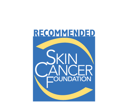 A blue and yellow logo for the skin cancer foundation