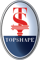 The logo for topshape is a maserati logo