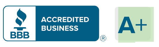 BBB Accredited Business logo next to an A+ rating.