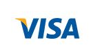 Il logo Visa blu presenta un segno di spunta giallo stilizzato sul lato sinistro della lettera V.