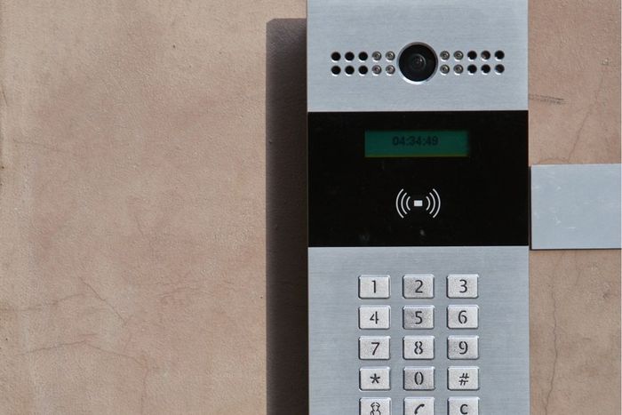 Biometric system installed on the main door