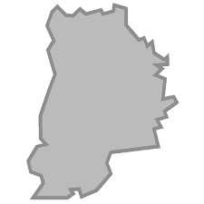 Une carte grise d'un pays sur fond blanc.