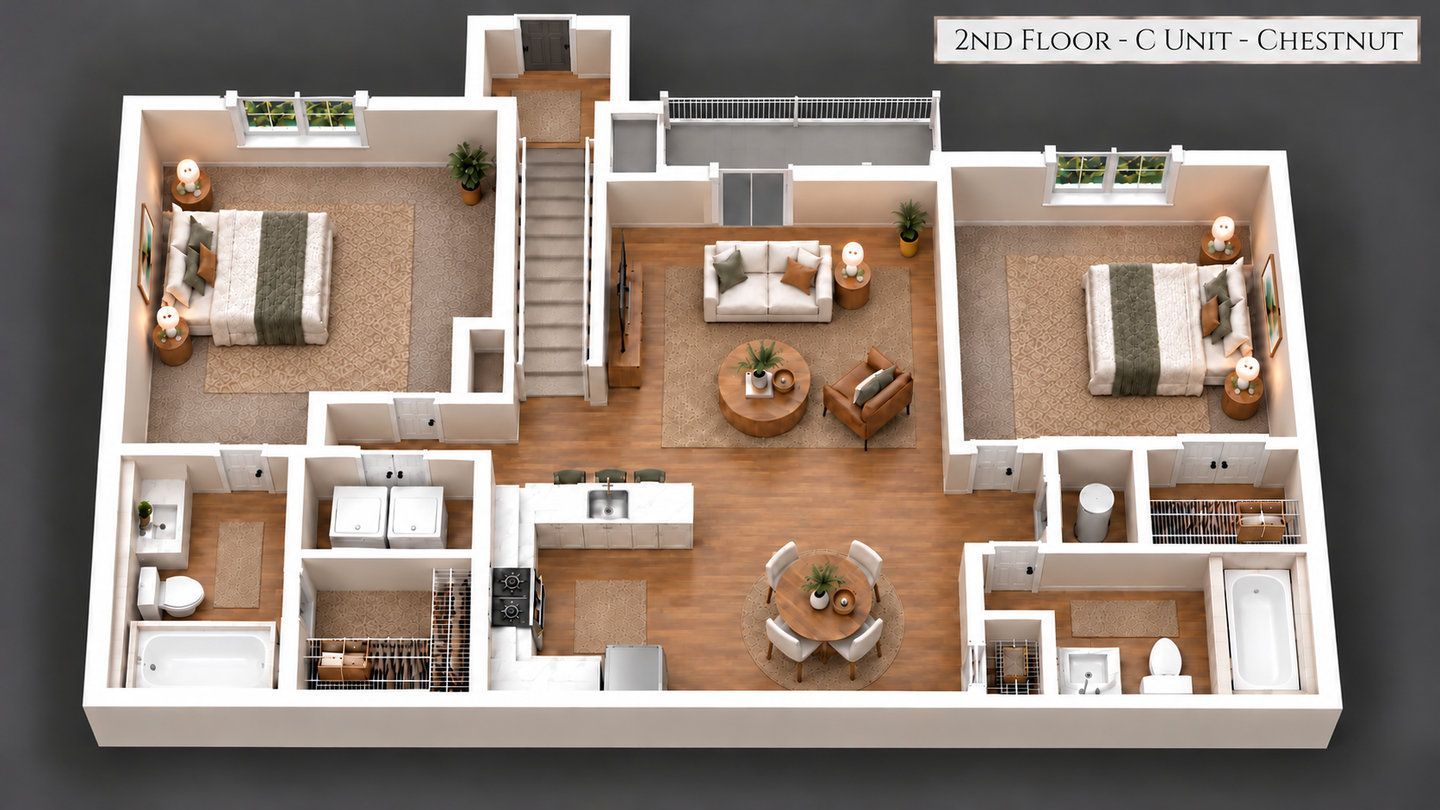 2nd Floor C Unit Floor plan,  Chestnut
