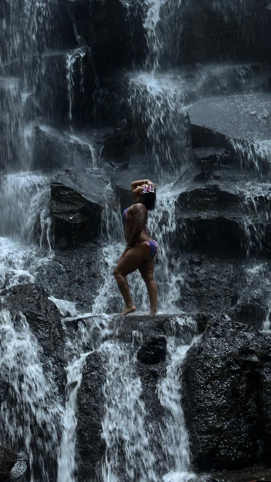 Chasing waterfalls in northern Bali with group of Black women travelers