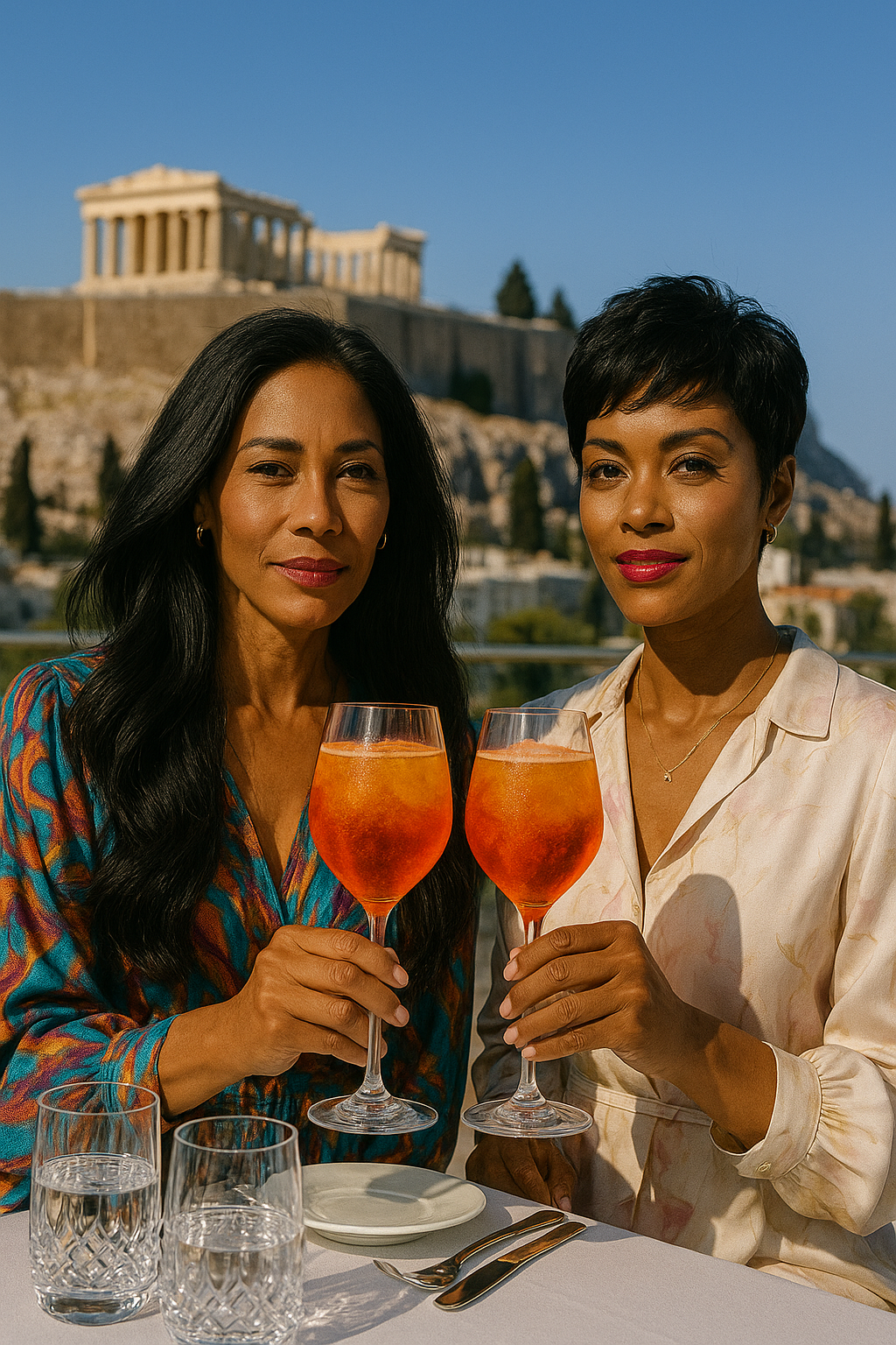 black women in Santorini