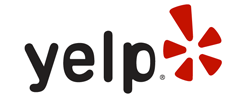 Yelp logo: black text