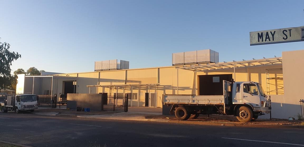Truck Parked in Front of Building With Steel Awning Structure — Norfab In Bohle, QLD
