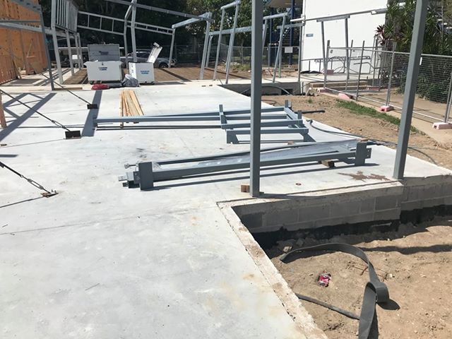 Steel Beams Erected During Building Construction — Norfab In Bohle, QLD