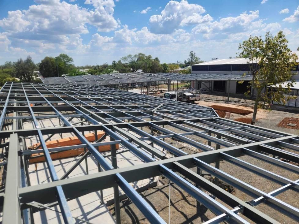 A Large Metal Structure is Being Built on Top of a Building — Norfab In Blackall, QLD