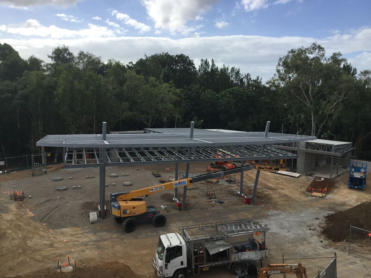 Aerial View of Steel Frame Construction — Norfab In Bohle, QLD